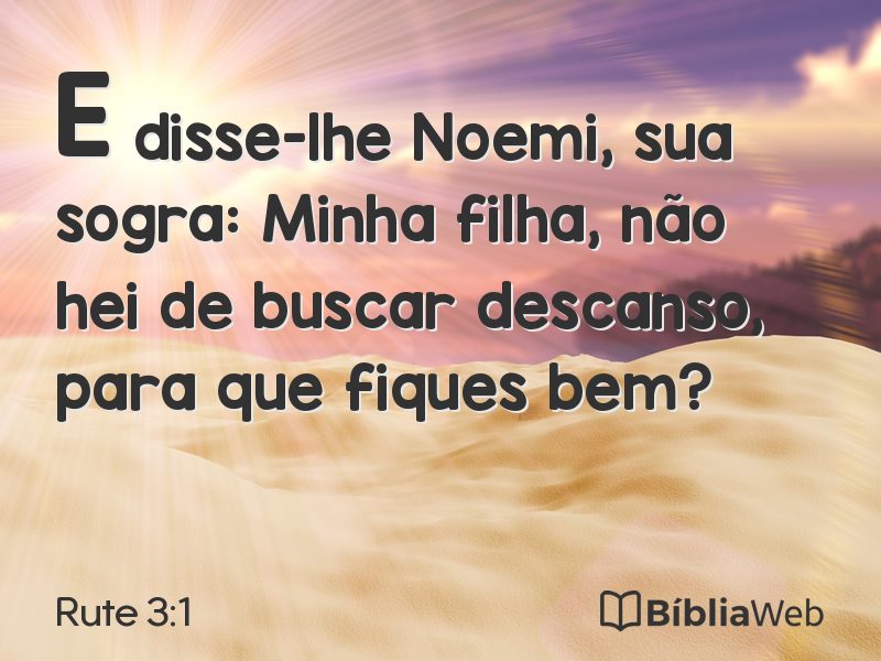 Rute 3:1 em imagem para compartilhar