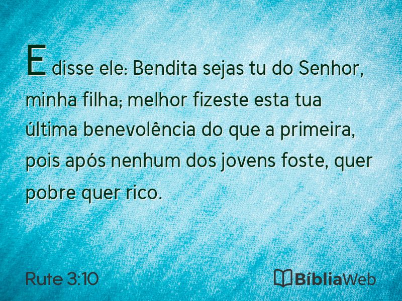 Rute 3:10 em imagem para compartilhar