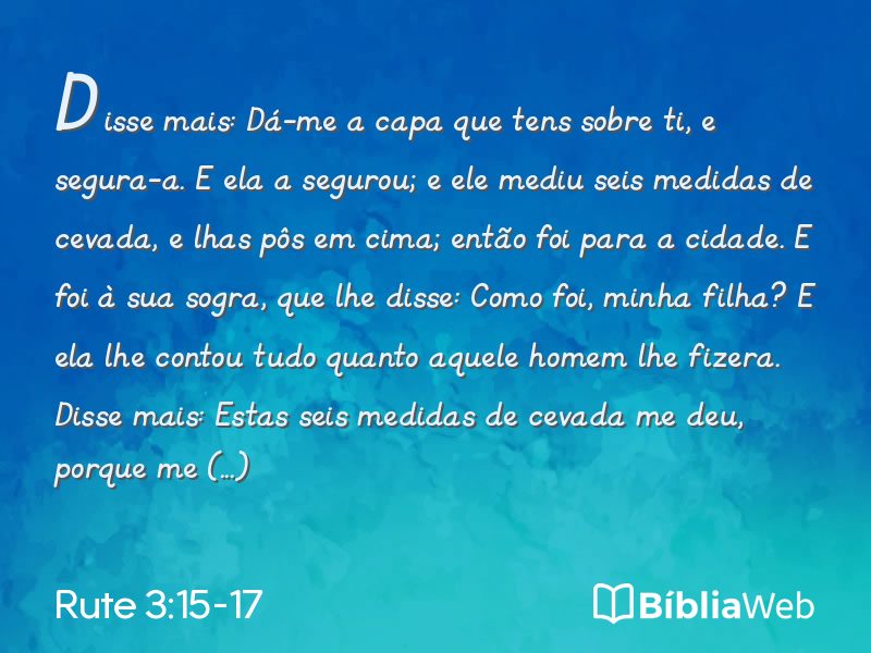 Rute 3:15-17 em imagem para compartilhar