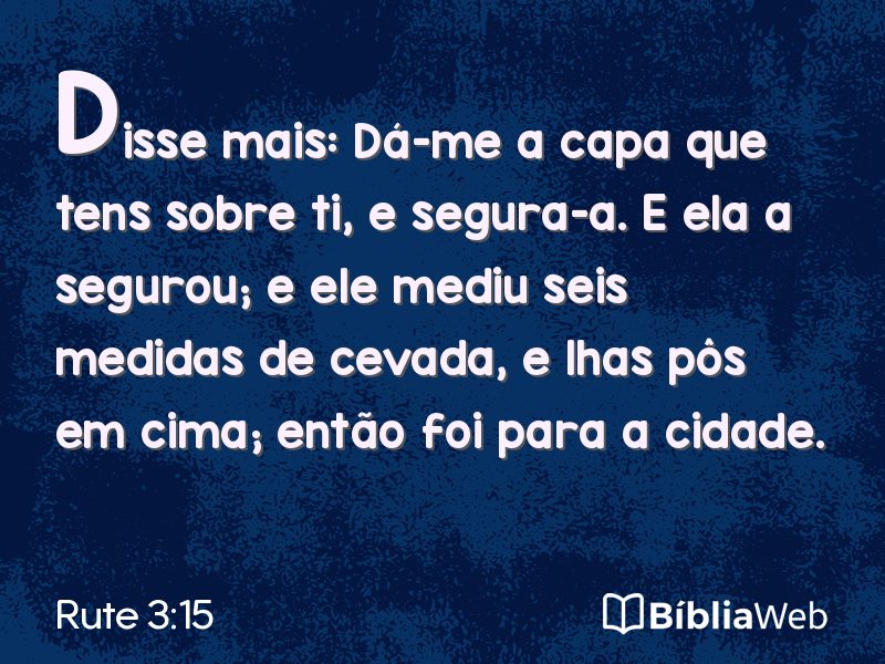 Rute 3:15 em imagem para compartilhar