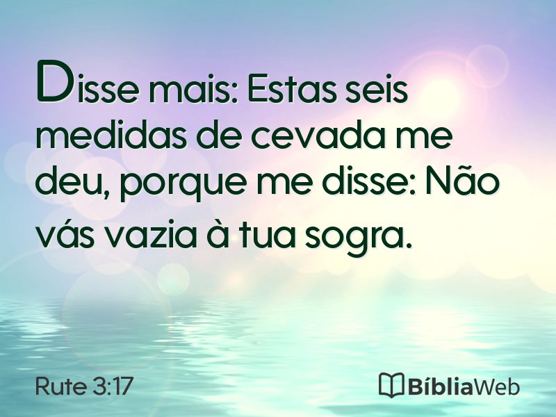 Rute 3:17 em imagem para compartilhar