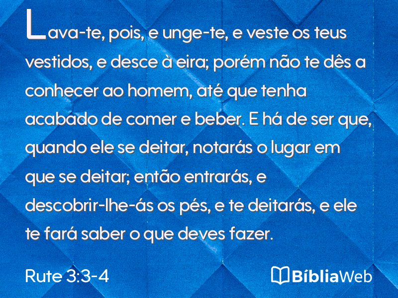 Rute 3:3-4 em imagem para compartilhar