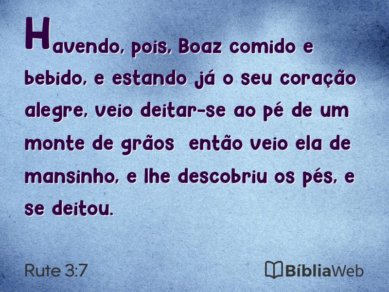 Rute 3:7 em imagem para compartilhar