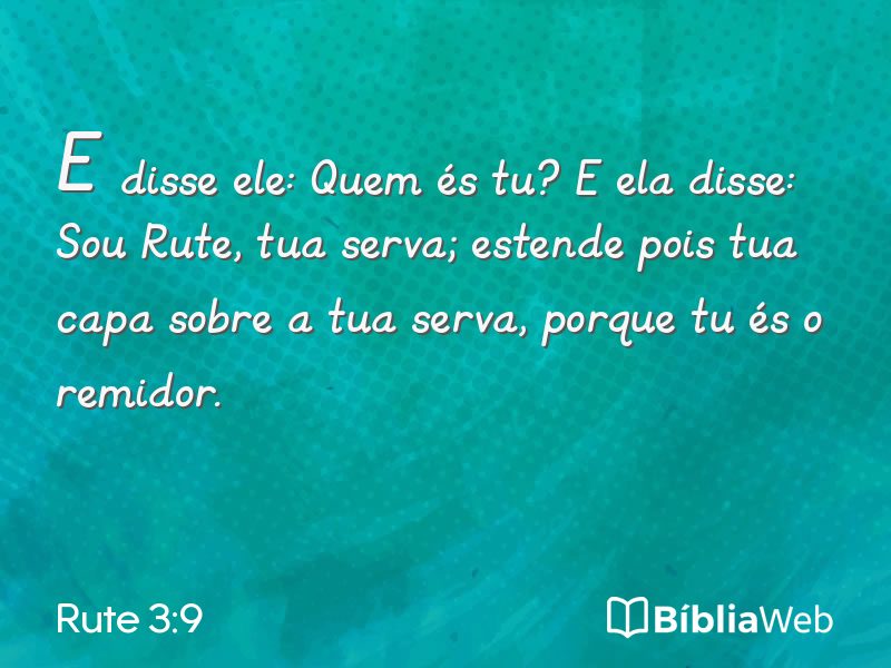 Rute 3:9 em imagem para compartilhar