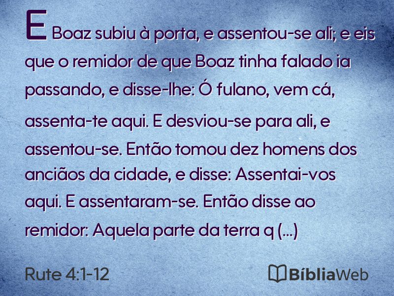 Rute 4:1-12 em imagem para compartilhar