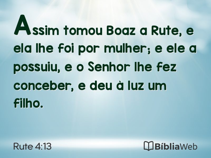 Rute 4:13 em imagem para compartilhar