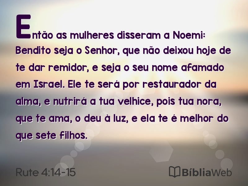 Rute 4:14-15 em imagem para compartilhar