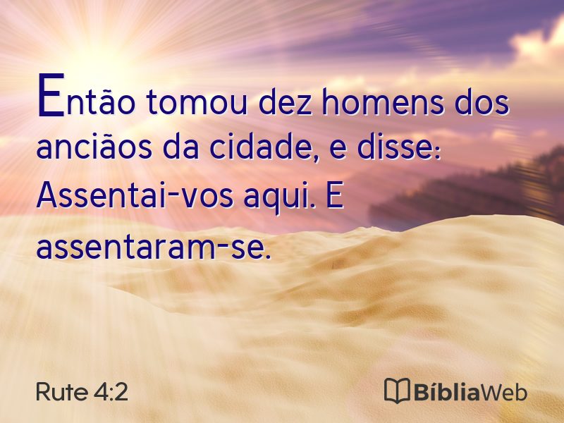 Rute 4:2 em imagem para compartilhar