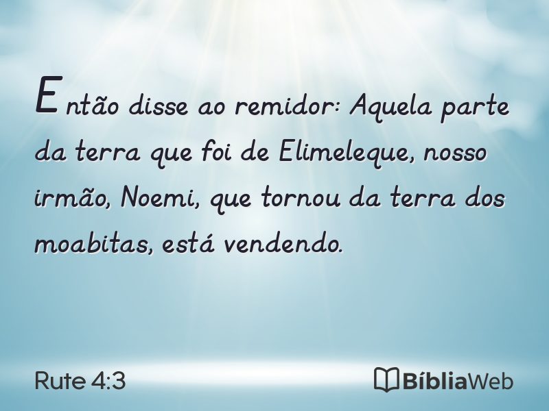 Rute 4:3 em imagem para compartilhar