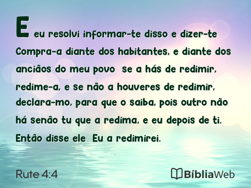 Rute 4:4 em imagem para compartilhar