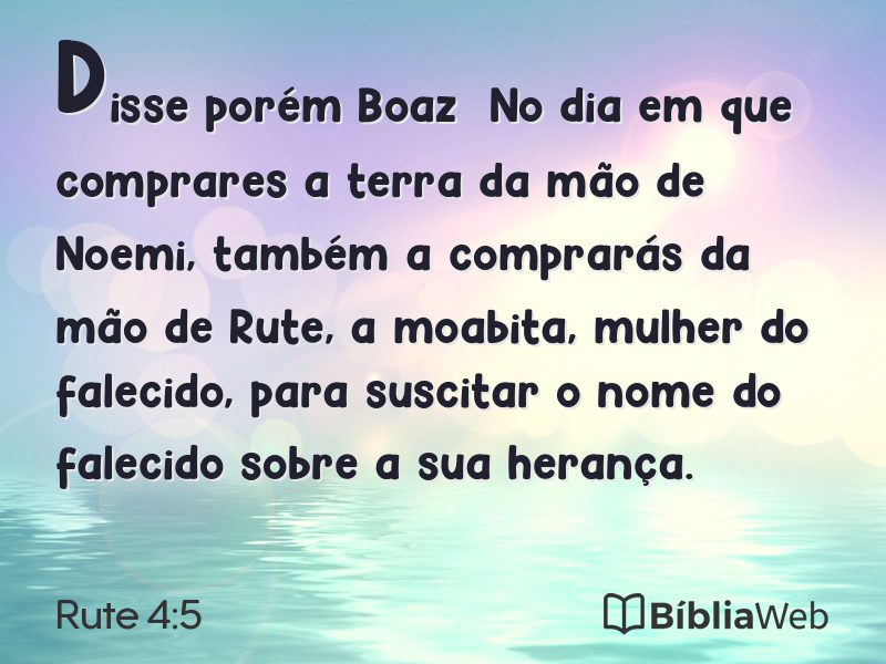 Rute 4:5 em imagem para compartilhar