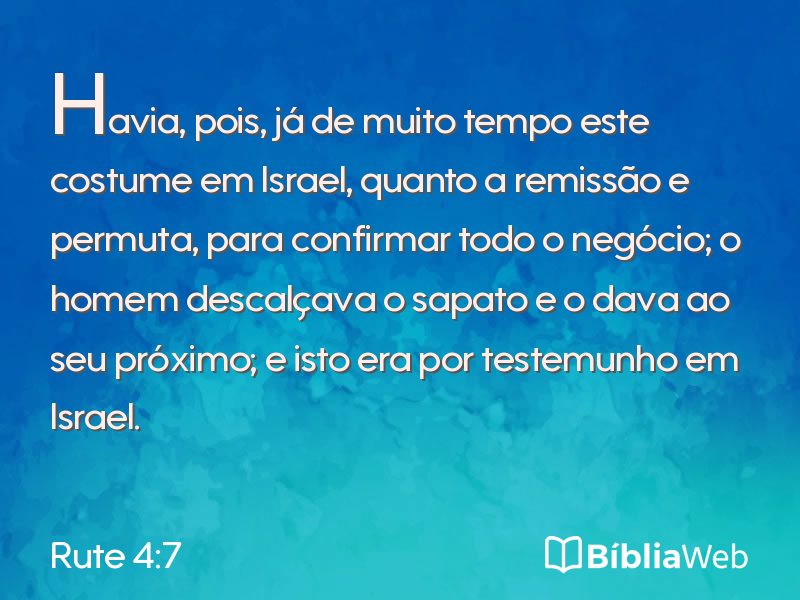 Rute 4:7 em imagem para compartilhar