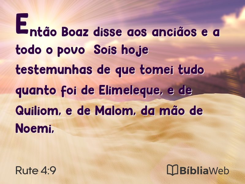 Rute 4:9 em imagem para compartilhar