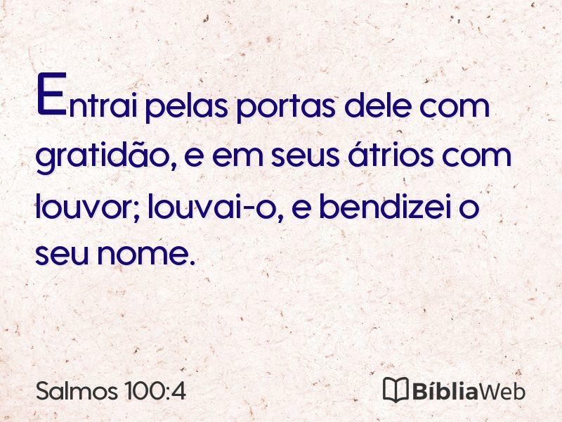Salmos 100:4 em imagem para compartilhar