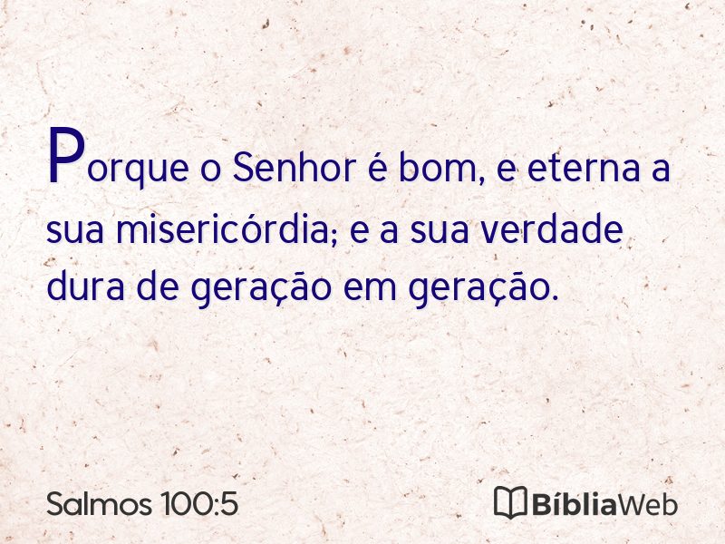 Salmos 100:5 em imagem para compartilhar