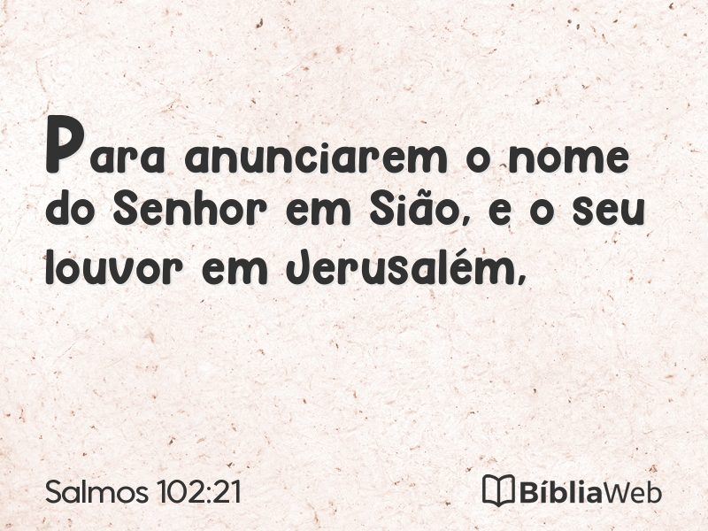 Salmos 102:21 em imagem para compartilhar