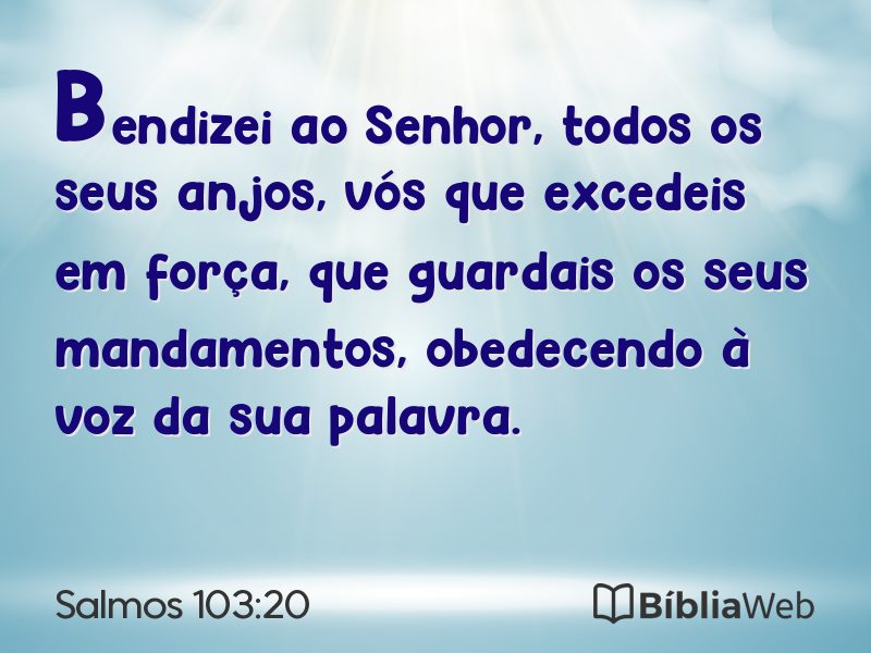 Salmos 103:20 em imagem para compartilhar