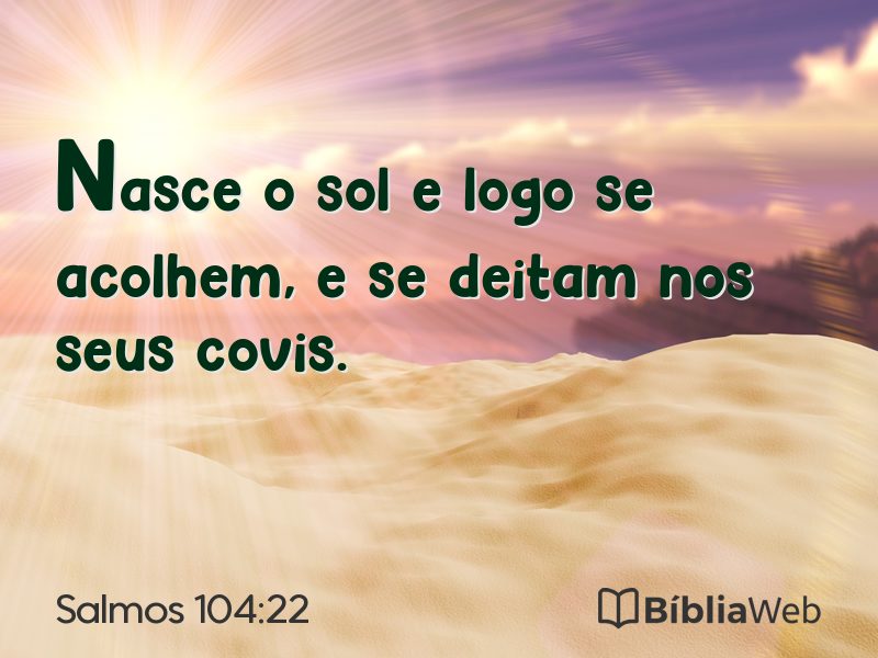 Salmos 104:22 em imagem para compartilhar