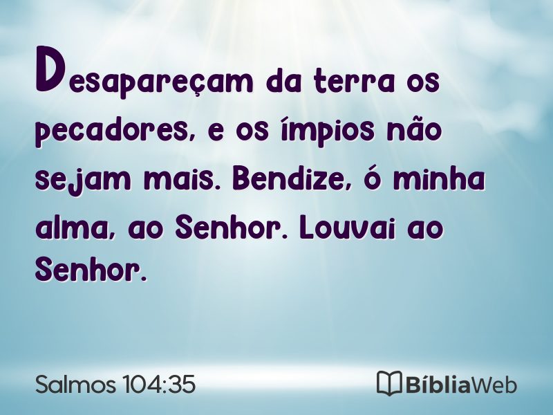 Salmos 104:35 em imagem para compartilhar