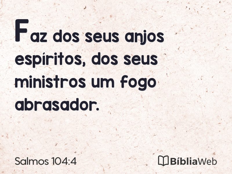 Salmos 104:4 em imagem para compartilhar