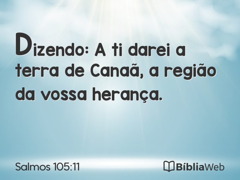 Salmos 105:11 em imagem para compartilhar