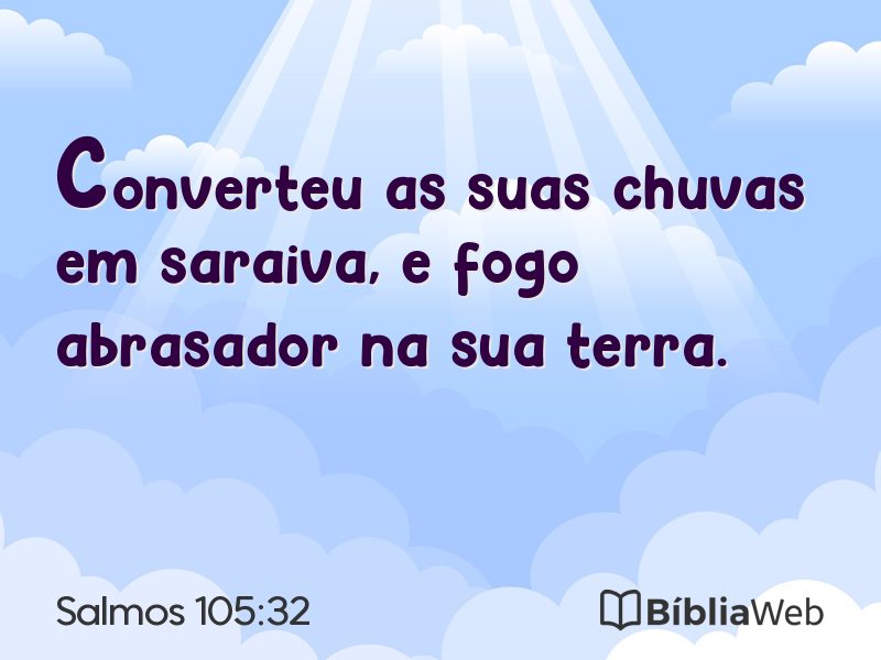 Salmos 105:32 em imagem para compartilhar