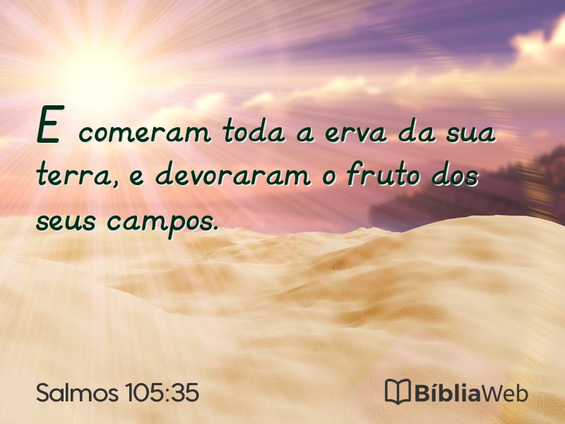 Salmos 105:35 em imagem para compartilhar