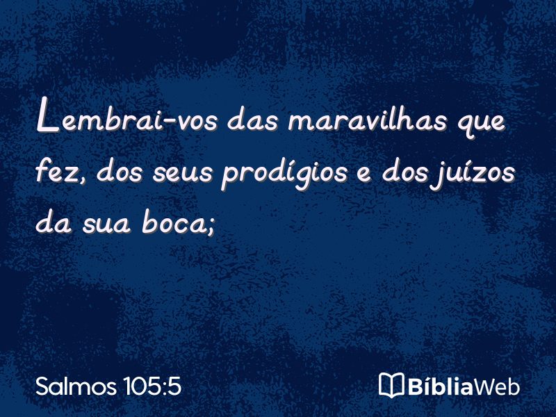 Salmos 105:5 em imagem para compartilhar