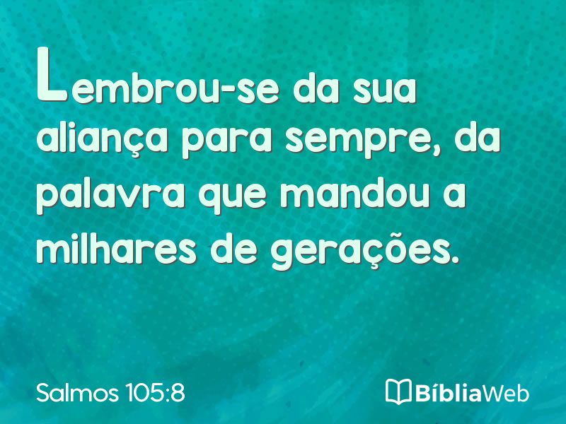 Salmos 105:8 em imagem para compartilhar