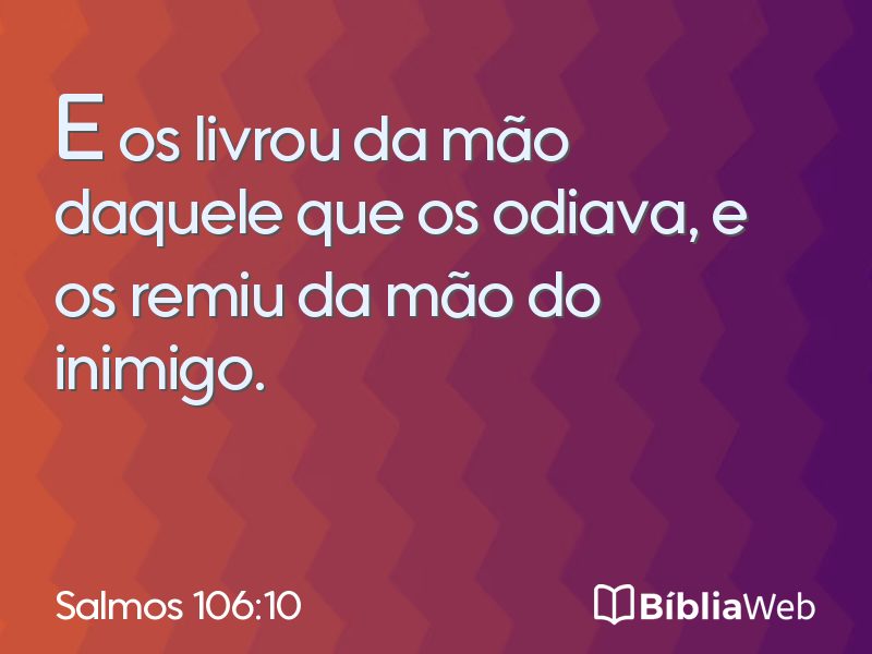 Salmos 106:10 em imagem para compartilhar