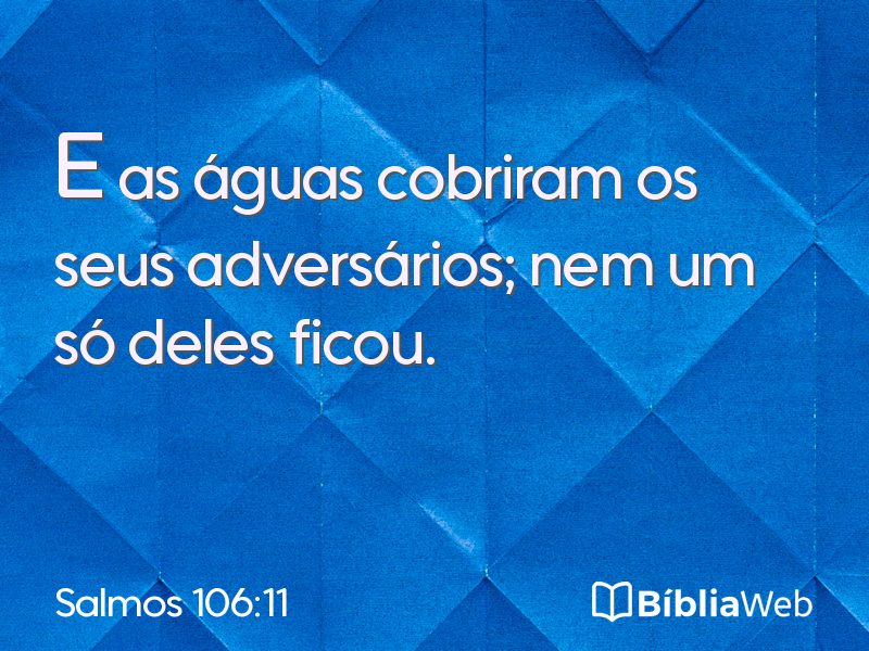 Salmos 106:11 em imagem para compartilhar