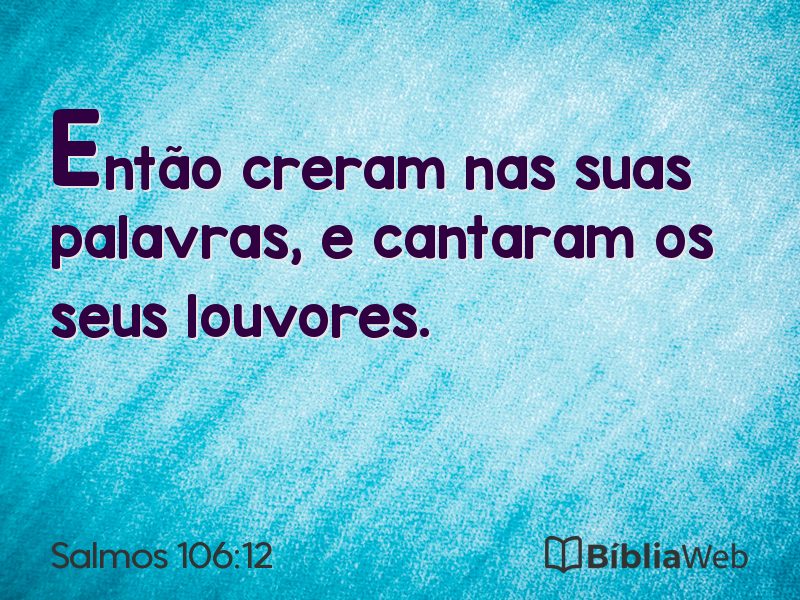 Salmos 106:12 em imagem para compartilhar