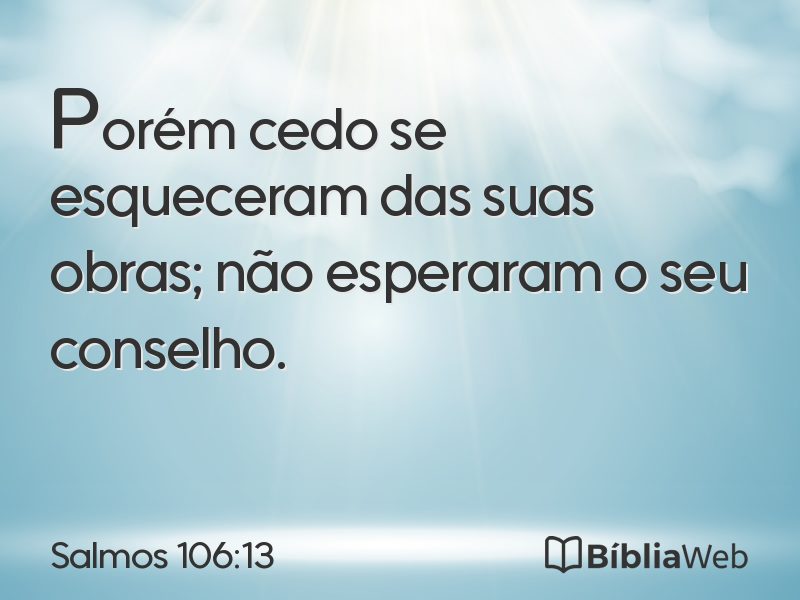 Salmos 106:13 em imagem para compartilhar