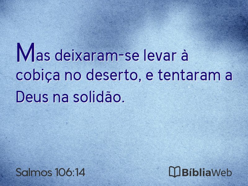 Salmos 106:14 em imagem para compartilhar