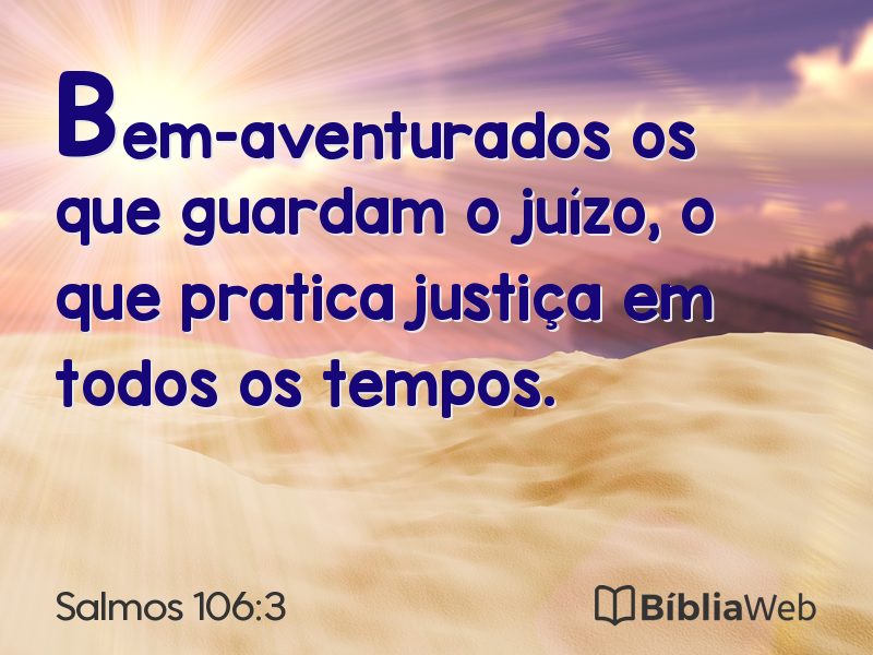 Salmos 106:3 em imagem para compartilhar