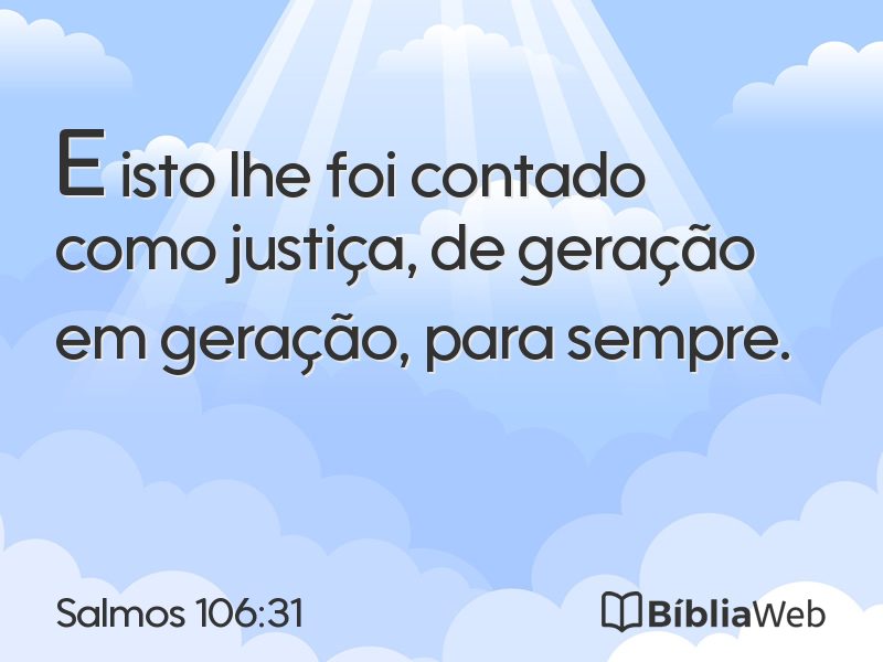 Salmos 106:31 em imagem para compartilhar