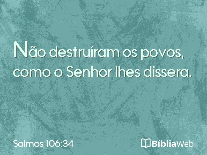 Salmos 106:34 em imagem para compartilhar