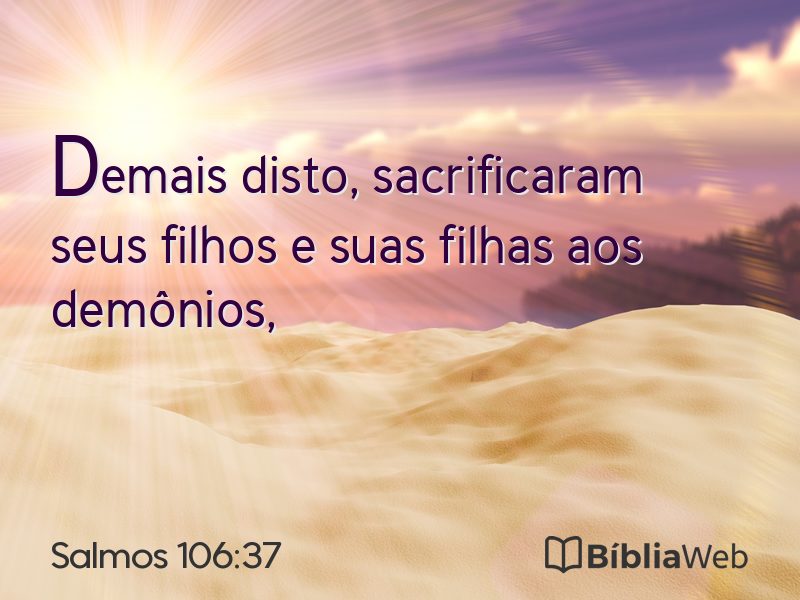 Salmos 106:37 em imagem para compartilhar