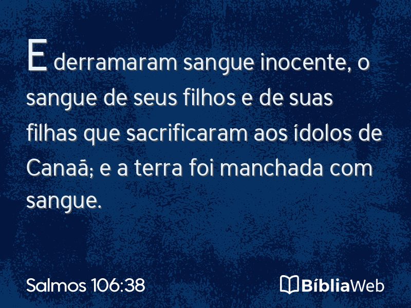 Salmos 106:38 em imagem para compartilhar