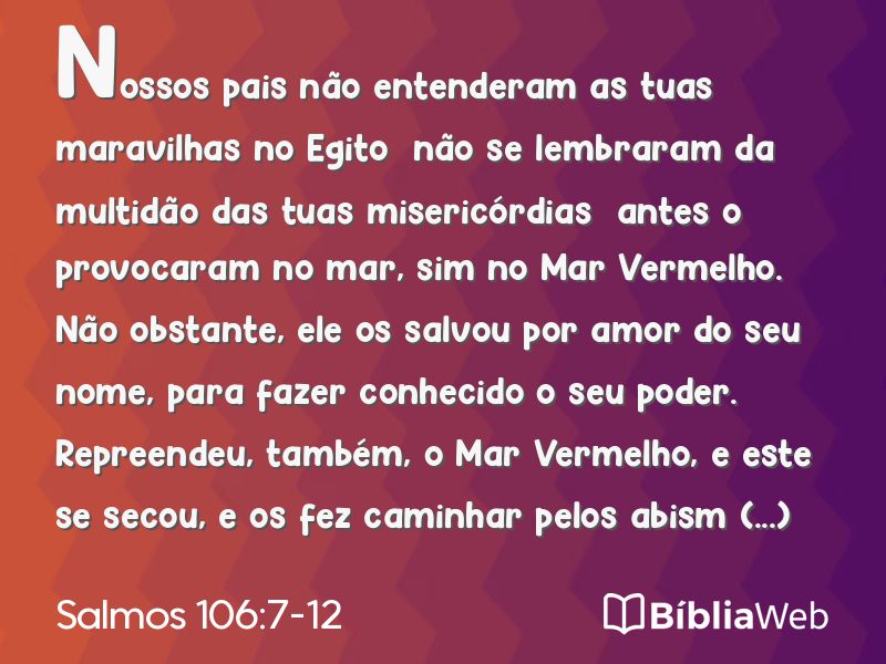 Salmos 106:7-12 em imagem para compartilhar