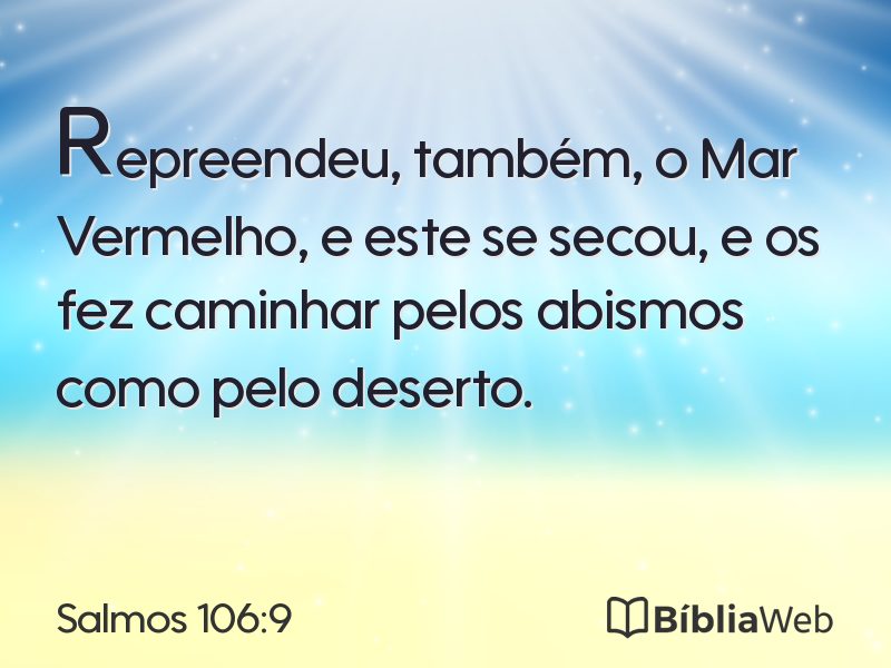 Salmos 106:9 em imagem para compartilhar