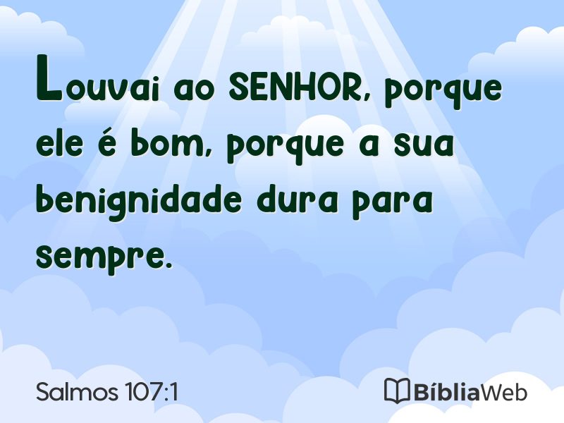 Salmos 107:1 em imagem para compartilhar