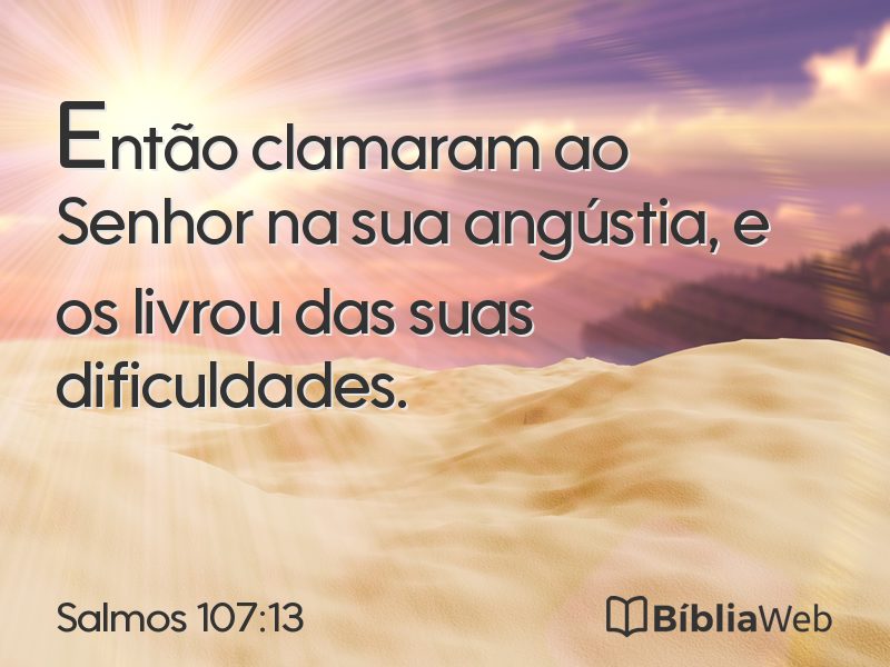 Salmos 107:13 em imagem para compartilhar