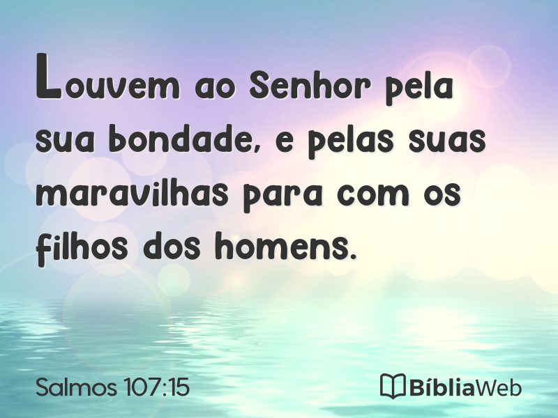 Salmos 107:15 em imagem para compartilhar