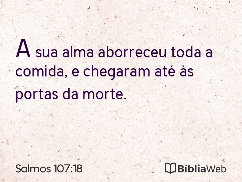 Salmos 107:18 em imagem para compartilhar