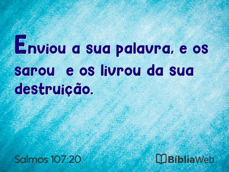 Salmos 107:20 em imagem para compartilhar