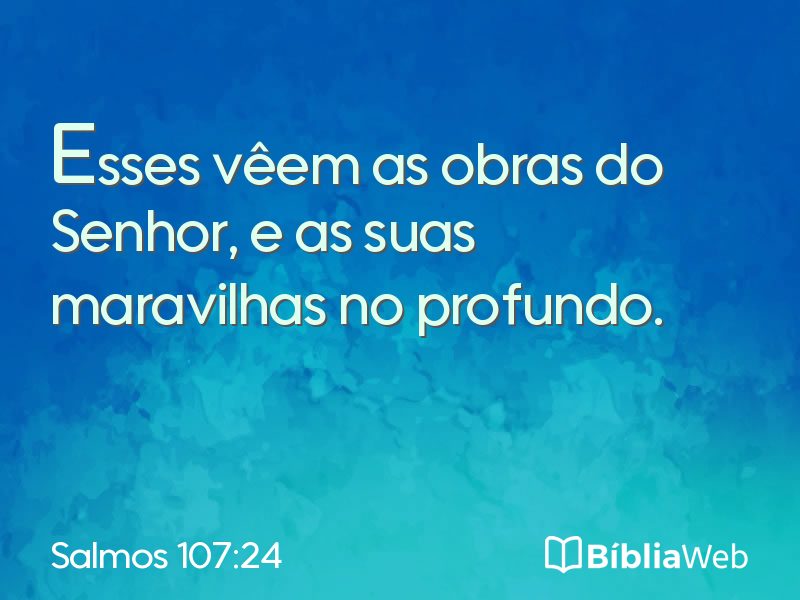 Salmos 107:24 em imagem para compartilhar