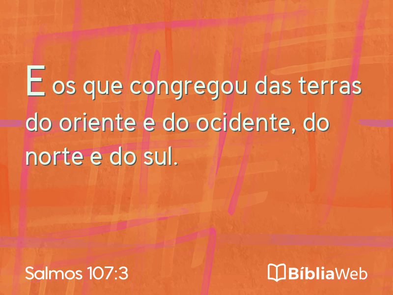 Salmos 107:3 em imagem para compartilhar