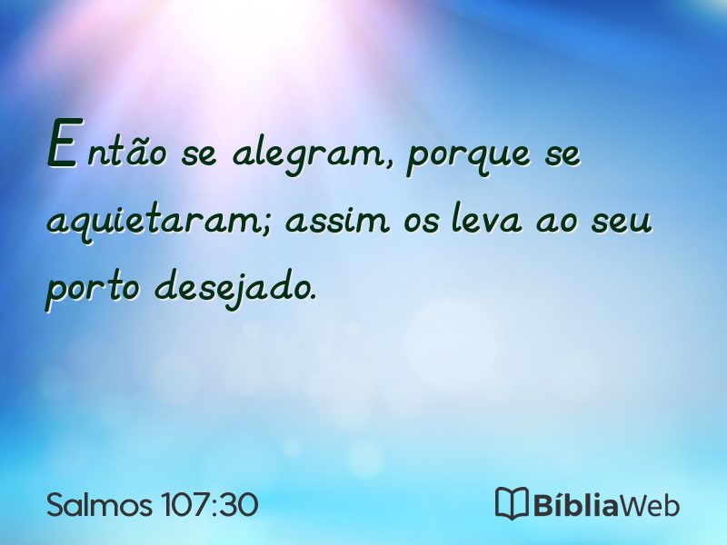 Salmos 107:30 em imagem para compartilhar