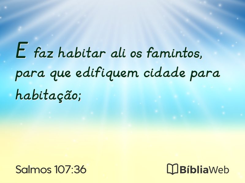 Salmos 107:36 em imagem para compartilhar